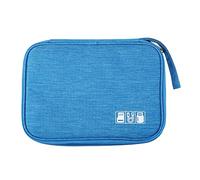 Create idea Sac de Rangement pour Bracelet de Montre Portable Organisateur Étui de Transport Étanche Pochette en Nylon Organisateur de Voyage Sac pour Chargeur Câble Téléphone, Bleu
