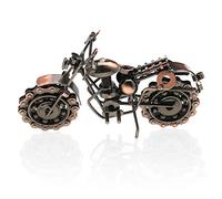 Create idea Sculpture rétro vintage en métal pour moto, couleur bronze, fabriquée à la main, modèle de roue à chaîne, décoration artistique, cadeau de collection