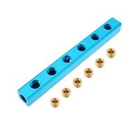 Create idea Séparateur de Bloc Collecteur 1/4" BSP Filetage 6 Voies 9 Ports Distributeur d'air Comprimé Coupleur de Séparateur de Tuyau d'air avec Bouchon en Laiton 1/4" pour Cylindres