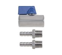 Create idea Vanne à boisseau sphérique en acier inoxydable - Connecteur NPT femelle x mâle - 8 mm