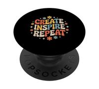 Create Inspire Repeat Motivation Maker Mindset - PopSockets PopGrip Adhésif