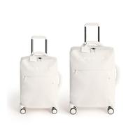 CREATE / Luggage Studio Soft/Set de valises Souples en Polyester Blanc cassé/Serrure TSA, 4 Roues Doubles multidirectionnelles, poignée télescopique, Tissu imperméable, étiquette d'identification