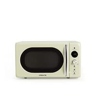 CREATE/MICROWAVE RETRO/Micro-ondes grill numérique vert/Style rétro, capacité 20L, plateau Ø245 mm, 3 programmes, 9 menus préinstallés, cuisson en plusieurs étapes, écran LCD, 900W
