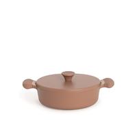 CREATE/POT STUDIO/Casserole en aluminium Ø26 cm avec revêtement céramique moka/Antiadhésive, design rétro, compatible avec tous types de cuisinières, résistante et durable, sans PFOA