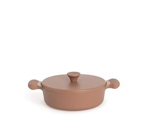 CREATE/POT STUDIO/Casserole en aluminium Ø26 cm avec revêtement céramique moka/Antiadhésive, design rétro, compatible avec tous types de cuisinières, résistante et durable, sans PFOA