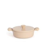 CREATE/POT STUDIO/Casserole en aluminium Ø26 cm avec revêtement céramique sable/Antiadhésive, design rétro, compatible avec tous types de cuisinières, résistante et durable, sans PFOA