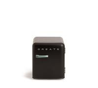 CREATE / RETRO FRIDGE 50 SAGE/Réfrigérateur noir poignée vert sauge/ 85W, minibar, une étagère, design rétro, 50 cm, deux étagères, capacité de 48L, basse consommation, 50x44x49,8 cm