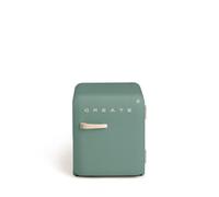 CREATE / RETRO FRIDGE 50 SAND/Réfrigérateur vert sauge poignée sable/ 85W, minibar, une étagère, design rétro, 50 cm, deux étagères, capacité de 48L, basse consommation, 50x44x49,8 cm