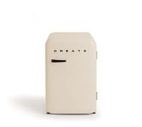 CREATE / RÉTRO FRIGO 83.5 ARGENT/Réfrigérateur blanc cassé avec poignée noir / 98W, basse consommation, 2 étagères, régulateur de température, porte-bouteilles, 56x54x84cm.