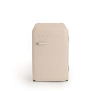 CREATE / RÉTRO FRIGO 83.5 ARGENT/Réfrigérateur sable avec poignée argentée / 98W, basse consommation, 2 étagères, régulateur de température, porte-bouteilles, 56x54x84cm.