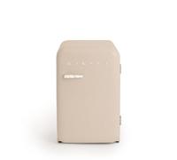 CREATE / RÉTRO FRIGO 83.5 ARGENT/Réfrigérateur sable avec poignée marbre / 98W, basse consommation, 2 étagères, régulateur de température, porte-bouteilles, 56x54x84cm.