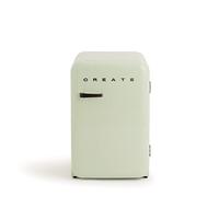 CREATE / RÉTRO FRIGO 83.5 ARGENT/Réfrigérateur vert pastel avec poignée noir / 98W, basse consommation, 2 étagères, régulateur de température, porte-bouteilles, 56x54x84cm.