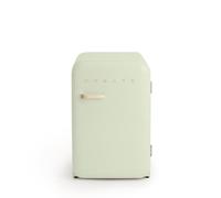 CREATE / RÉTRO FRIGO 83.5 ARGENT/Réfrigérateur vert pastel avec poignée sable / 98W, basse consommation, 2 étagères, régulateur de température, porte-bouteilles, 56x54x84cm.