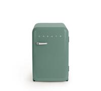 CREATE / RÉTRO FRIGO 83.5 ARGENT/Réfrigérateur vert sauge avec poignée argentée / 98W, basse consommation, 2 étagères, régulateur de température, porte-bouteilles, 56x54x84cm.