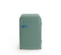 CREATE / RÉTRO FRIGO 83.5 ARGENT/Réfrigérateur vert sauge avec poignée bleu cobalt / 98W, basse consommation, 2 étagères, régulateur de température, porte-bouteilles, 56x54x84cm.