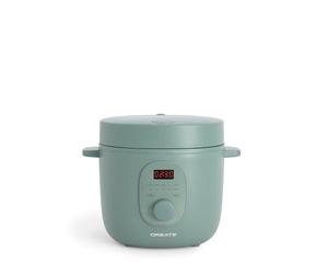 CREATE/RICE COOKER/Cuisseur à riz électrique 2L Vert sage/Programmable jusqu'à 24h, Prépare des plats à la vapeur, des ragoûts ou des soupes, Fonction maintien au chaud, 400W