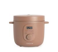 CREATE Rice Cooker Studio, cuiseur à riz électrique, 3 l, Moka, programmable jusqu'à 24 heures, avec panier vapeur, pour gâteaux, ragoûts ou soupes, fonction maintien au chaud, 600 W