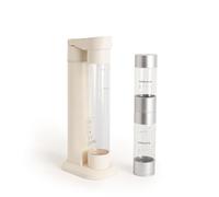 CREATE/SODA MAKER STUDIO/Machine pour faire de l’eau gazeuse 1L blanc cassé + bouteille double 500 ml + 350 ml/Ne comprend pas de cylindres de CO₂, bouteille sans BPA