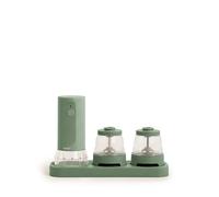 CREATE/SPICE GRINDER STUDIO PRO/Moulin électrique à épices vert sauge/Deux contenants interchangeables, réglage de mouture, lames en céramique, corps en acier, 3,7W