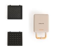 STONE STUDIO Appareil croque-monsieur & gaufrier – 600W, 2 plaques sandwich/gaufre, antiadhésif