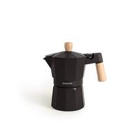 CREATE / THERA MOKA RETRO/Cafetière italienne noire/Capacité de 6 tasses, 350 ml, aluminium, soupape de sécurité, compatible avec cuisinières à gaz, électriques ou vitrocéramiques