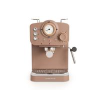 CREATE / THERA RETRO/Cafetière express semi-automatique moka mat et bois / 20 bar, bras à double écoulement, réservoir 1,25L, café moulu et monodose ESE 55mm, avec steamer, 1100W