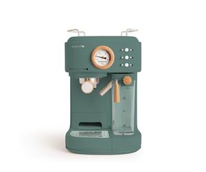 CREATE / THERA RETRO PRO/Machine à espresso semi-automatique Vert sauge / 20 bar, bac à lait, égouttoir, deux becs verseurs, capacité 1,5l, pour café moulu, 1250W