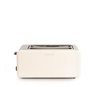 CREATE/TOAST RETRO XL/Grille-pain Blanc cassé / 6 niveaux de puissance, tiroir ramasse-miettes, thermostat, décongélation, réchauffage, 2 fentes pour tranches larges, 1500W