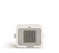 CREATE/WARM BOX/Chauffage céramique blanc cassé/Chauffage portable, thermostat réglable, 2 modes de puissance, chauffage à air chaud PTC, protection contre la surchauffe, 1500 W
