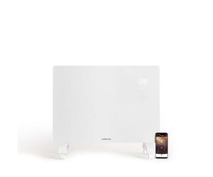 CREATE/WARM CRYSTAL 2000W / Convecteur électrique en verre avec WiFi et roues Blanc/Application, écran LED tactile, 2 puissances, installation murale ou au sol, basse consommation