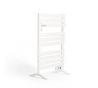 CREATE / Warm Towel 500W / Porte-Serviettes électrique Blanc avec Pieds et étagère 1 Barre / 103x5x55 cm/pour Sol ou Mur, minuterie, écran LCD, Faible consommation
