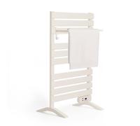 CREATE / Warm Towel 500W / Sèche-Serviettes électrique Blanc avec Pieds et étagère / 103x5x55 cm/pour Sol ou Mur, minuterie, écran LCD, Faible consommation, temporisateur