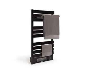 CREATE / WARMTOWEL Pro + ÉTAGÈRE/Radiateur Porte-Serviettes avec Chauffage et Wi-FI avec étagère 3 Barres et Crochet Noir / 101x13x55 cm / 1500 W, 2 puissances, pièces jusqu'à 12 m², Technologie PTC