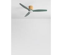 CREATE / WIND CALM CUSTOM WOVEN/Ventilateur de plafond avec éclairage, corde ocre, pales vert sauge avec télécommande / 40W, silencieux, fonction été - hiver, Ø132 cm, éclairage LED 3 températures