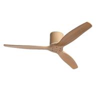 CREATE Wind Calm RATTAN/Ventilateur de plafond en bois naturel avec télécommande, 40 W, silencieux, Ø132 cm, lumière du moteur, 6 vitesses, minuteur, fonction été/hiver