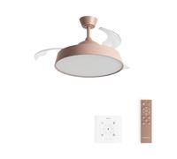 CREATE / WIND CLEAR CONTOUR/Ventilateur de plafond avec éclairage moca avec contrôleur mural et télécommande / 40 W, minuterie, Ø 107 cm, pales rétractables, 3 intensités lumineuses
