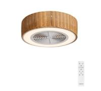 CREATE WIND CLEAR EASY S Ventilateur de plafond avec pales cachées en rotin avec télécommande, 40 W, silencieux, Ø50 cm, lumière LED 3 températures, minuteur, fonction été/hiver