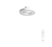 CREATE Wind Clear Easy S/Ventilateur de plafond blanc avec pales invisibles et télécommande, 40 W, silencieux, Ø 50 cm, éclairage LED, 3 niveaux de température, minuterie, fonctionnement été/hiver