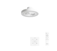 CREATE / WIND CLEAR EASY S/Ventilateur de plafond pales cachées blanc avec contrôleur et télécommande / 40W, Silencieux, Ø50 cm, lumière LED 3 temperatures, minuterie, fonction été-hiver