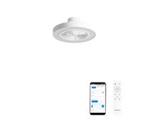 CREATE / WIND CLEAR EASY S/Ventilateur de plafond pales cachées blanc avec wifi et télécommande / 40W, Silencieux, Ø50 cm, lumière LED 3 temperatures, minuterie, fonction été-hiver