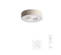 CREATE / WIND CLEAR EASY S/Ventilateur de plafond pales cachées lin naturel avec contrôleur et télécommande / 40W, Silencieux, Ø50 cm, lumière LED 3 temperatures, minuterie, fonction été-hiver