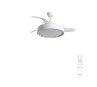 CREATE Wind Clear Edge Ventilateur de plafond avec lumière blanche avec télécommande, 40 W, silencieux, Ø107 cm, 6 vitesses, pales rétractables, programmable, fonction été/hiver, lumière LED 3