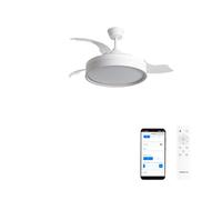 WIND CLEAR EDGE Ventilateur de plafond silencieux 40 W, Ø 107 cm, pales rétractables, avec éclairage LED et Wi-Fi