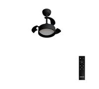 CREATE / WIND CLEAR LAMP/Ventilateur de plafond avec lumière noir avec télécommande / 40W, Silencieux, Ø55 cm, 6 vitesses, pales rétractables, programmable, fonction été-hiver, LED 3 températures