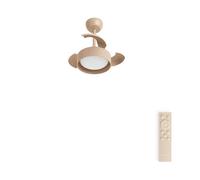 WIND CLEAR LAMP - Ventilateur de plafond 40W silencieux Ø55cm avec pales rétractables et lumière LED - Beige G