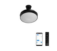 CREATE / WIND CLEAR S/Ventilateur de plafond avec lumière noir avec télécommande et Wifi / 40W, Ø91 cm, minuterie, pales rétractables, 3 températures de lumière, fonction été-hiver
