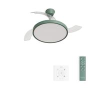 WIND CLEAR STUDIO - Ventilateur De Plafond 40W Silencieux Avec Pales Rétractables Et Lumière LED, Plusieurs Tailles Contrôleur Mural +