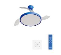 WIND CLEAR STUDIO - Ventilateur de plafond 40W silencieux avec pales rétractables et lumière LED, plusieurs tailles - Transparent G