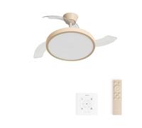 WIND CLEAR STUDIO - Ventilateur de plafond 40W silencieux avec pales rétractables et lumière LED, plusieurs tailles - Transparent G