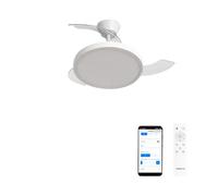 CREATE / WIND CLEAR STUDIO S/Ventilateur de plafond avec lumière blanc avec Wifi et télécommande / 40W, Ø 91 cm, 6 vitesses, pales rétractables, 3 températures de lumière, fonction été-hiver